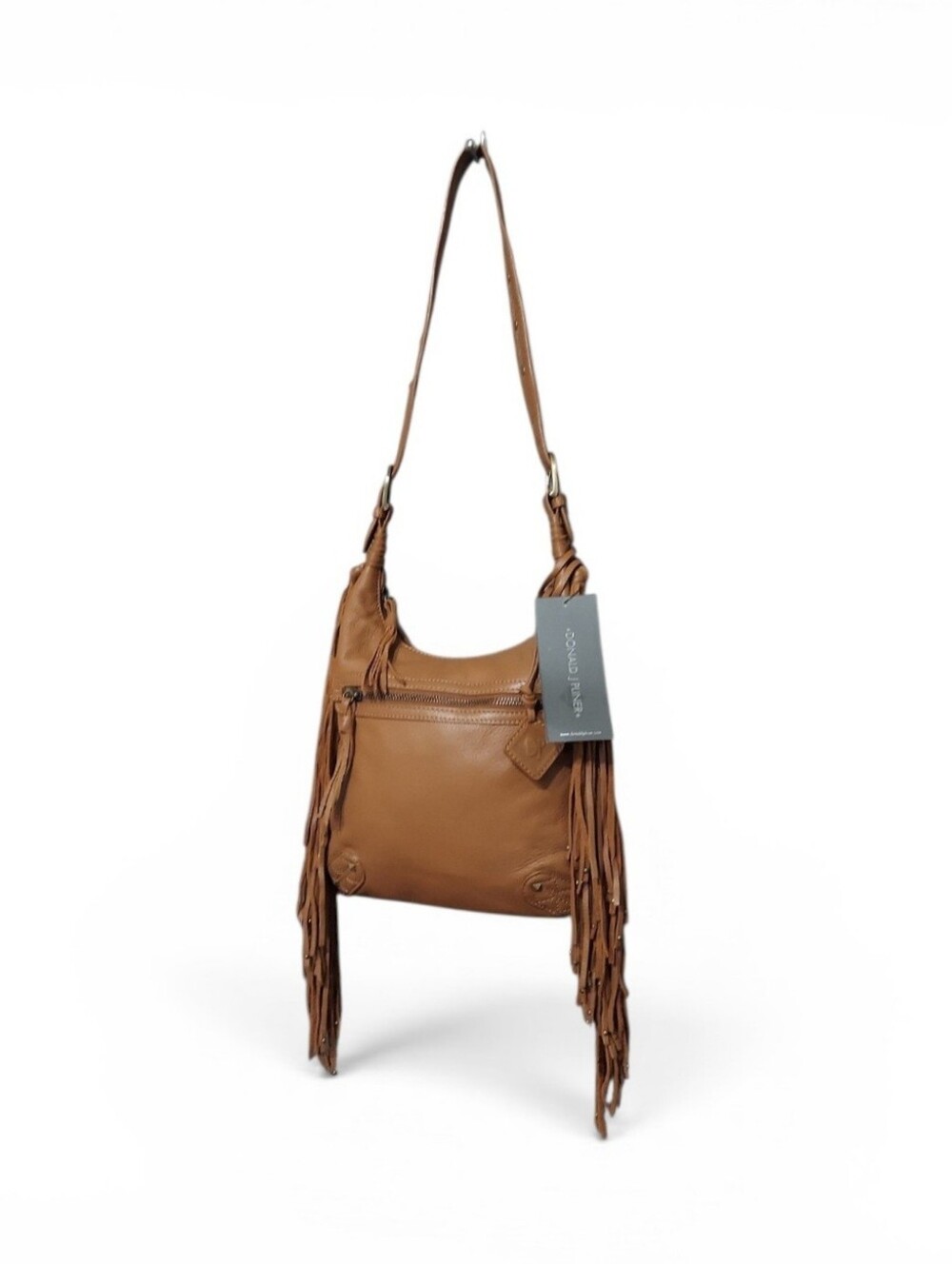 Donald J Pilner Boho Fringe Leather Hippie Shoulder Bag New With Tags - Picture 4 of 9